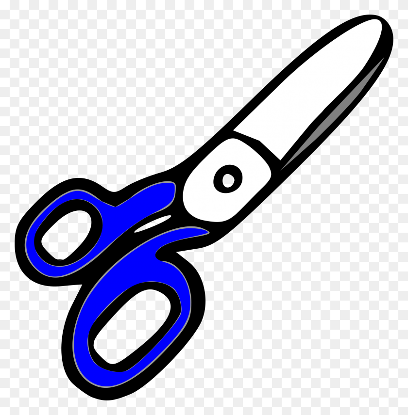 2309x2357 Scissors With Blue Handles Icons Png - Scissors PNG