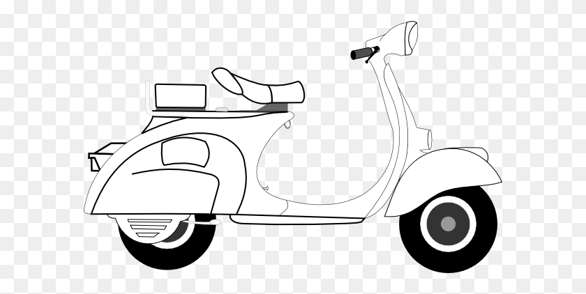 600x362 Scooter Clip Art - Scooter Clipart Black And White