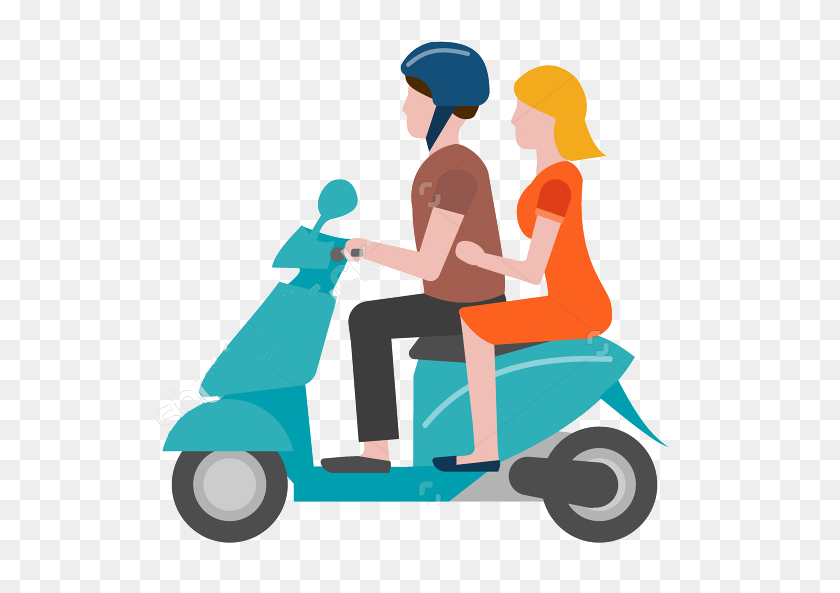 573x533 Scooter Clipart Scooter Rider - Moped Clipart