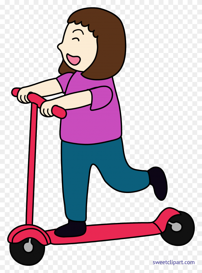 3590x4939 Scooter Girl Clip Art - Scooter Clipart