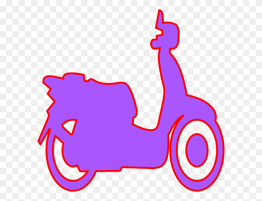 600x586 Scooter Purple Clip Art - Scooter Clipart