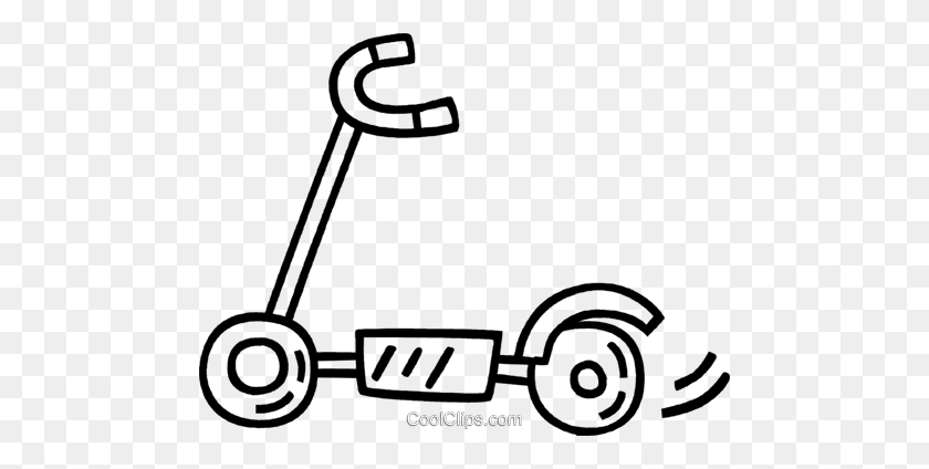 480x364 Scooter Royalty Free Vector Clip Art Illustration - Scooter Clipart Black And White