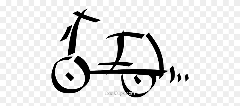 480x311 Scooter Royalty Free Vector Clip Art Illustration - Scooter Clipart Black And White