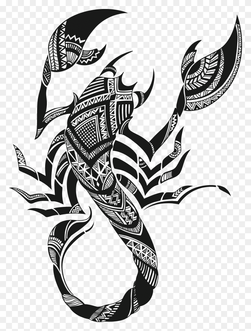 1377x1849 Татуировки Скорпиона - Искусство Тату Скорпион Клипарт