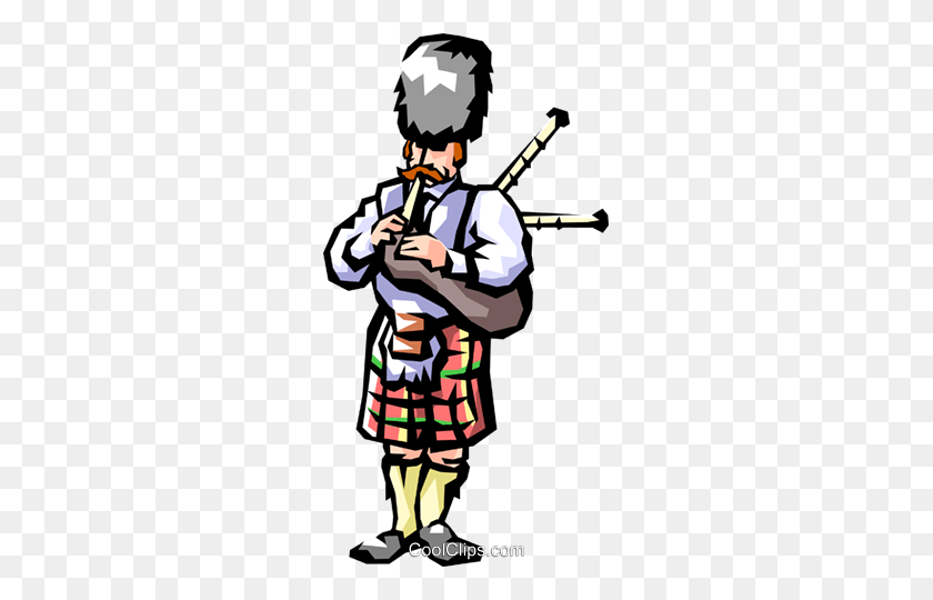 257x480 Gaita Escocesa Libre De Regalías Imágenes Prediseñadas De Vector Ilustración - Clipart Escocés