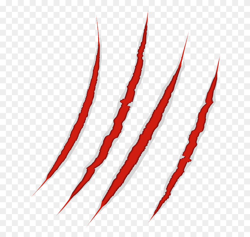 640x737 Scratches Clipart Red Claw - Claw Clipart