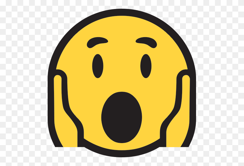512x512 Screaming In Fear Transparent Png - Omg Emoji PNG
