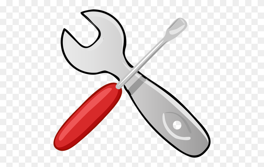 500x474 Screwdriver And Spanner Vector Image - Paddle Clipart