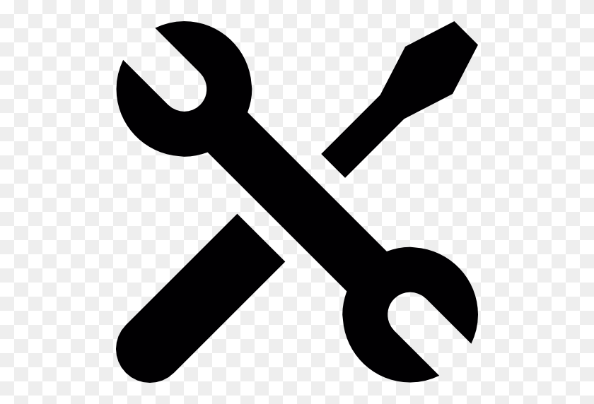512x512 Screwdriver And Wrench Crossed - Wrench Icon PNG