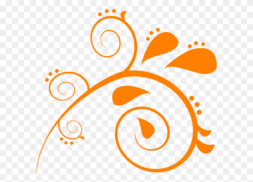 600x545 Scroll Orange Song Clipart - Scroll Clipart Png