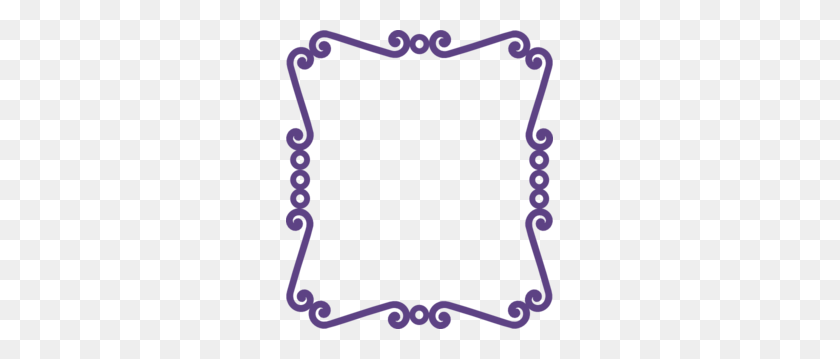 267x299 Scrolly Frame New Purple Clipart - Picture Frame Clipart
