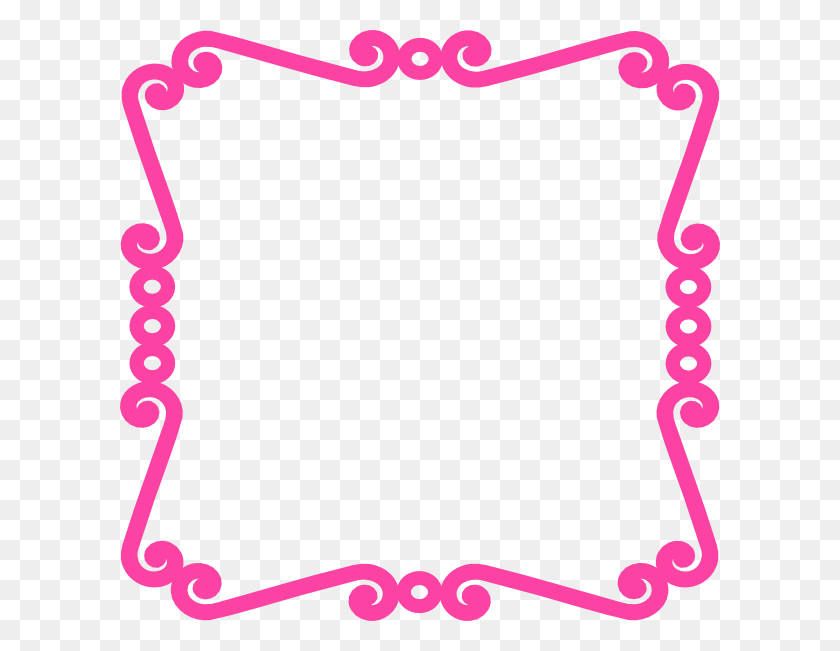 600x591 Scrolly Frame Pink Clip Art - Simple Frame Clipart