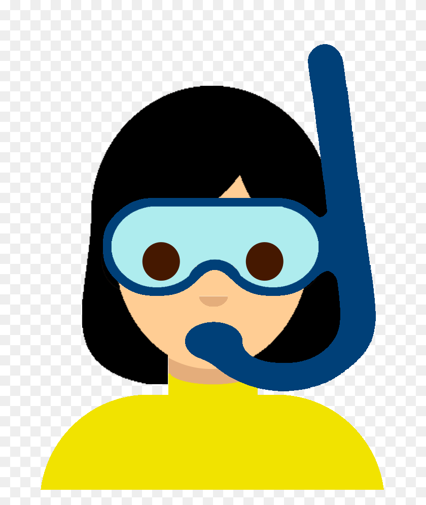 725x935 Scuba Diving Girl Emoji - Girl Emoji PNG