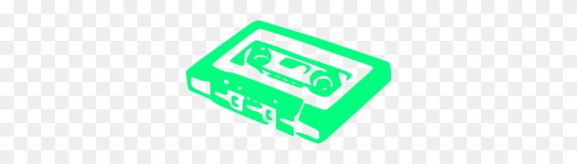 298x180 Sea Foam Green Audio Cassette Tape Clip Art - Foam Clipart