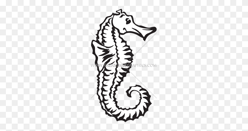 223x385 Sea Horse Bubbles Production Ready Artwork For T Shirt Printing - Seahorse Clipart Black And White