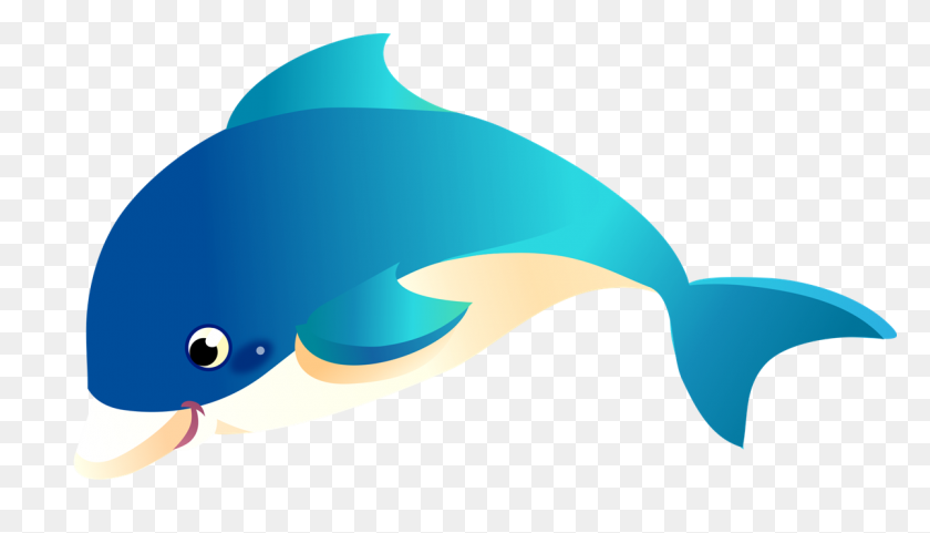 1200x649 Клипарт Морская Жизнь Дельфин - Детские Рыбки Клипарт