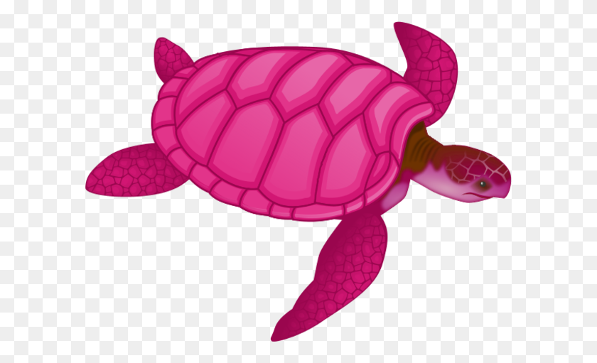 600x451 Морская Черепаха Клипарт Розовая - Морская Черепаха Png