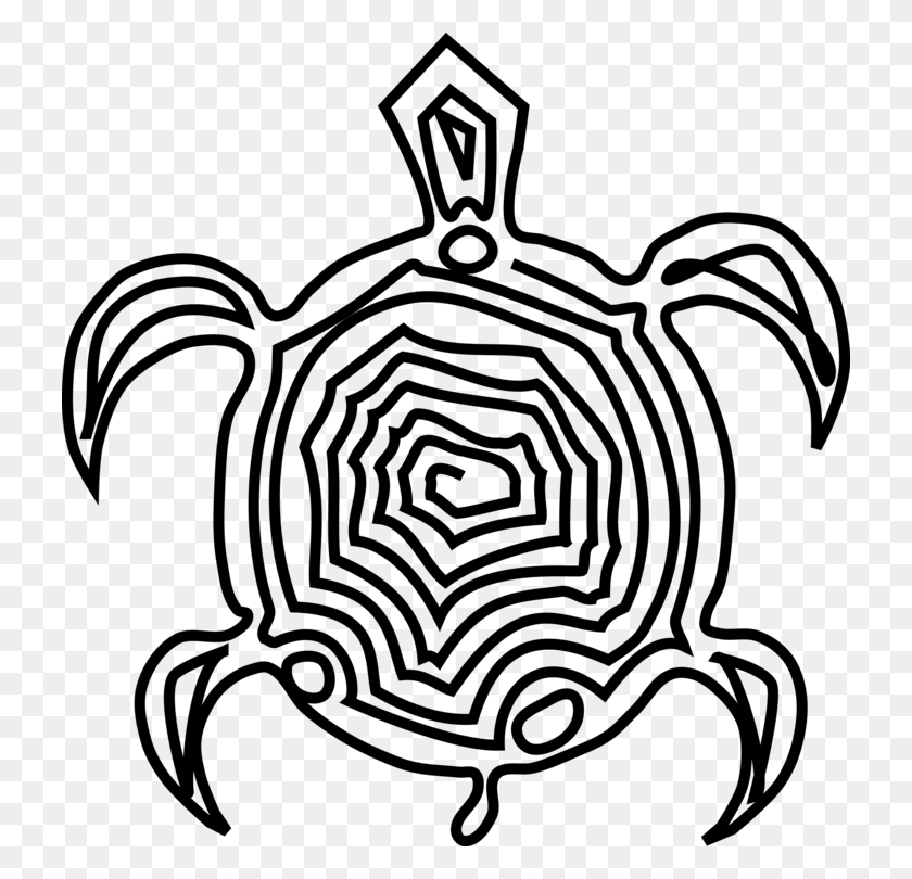 726x750 Sea Turtle Hawaiian Tortoise - Sea Turtle Clipart Black And White