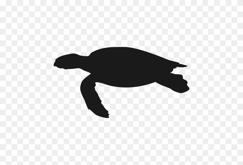 512x512 Sea Turtle Swimming Silhouette - Sea Turtle PNG