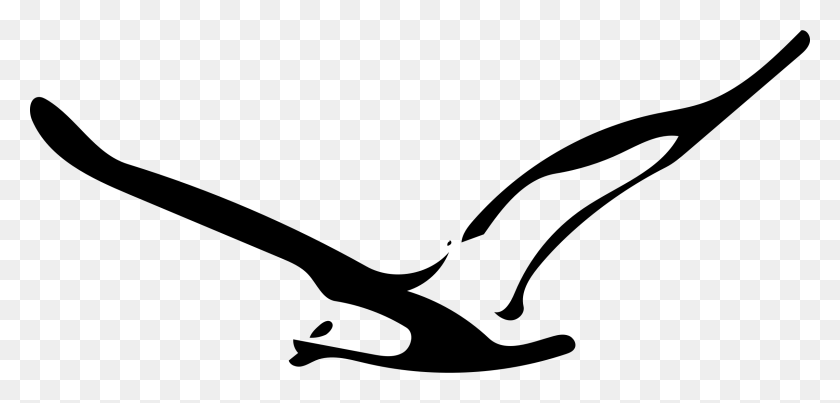 2400x1056 Gaviota Clipart Freedom Bird - Esquema De Imágenes Prediseñadas De Sirena