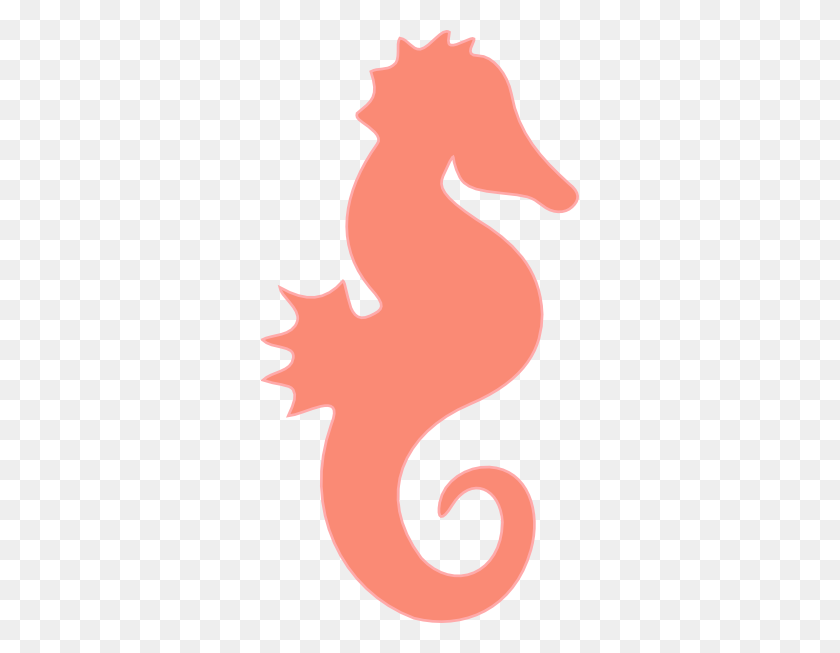 318x593 Seahorse Clipart Orange Coral - Mermaid Outline Clipart
