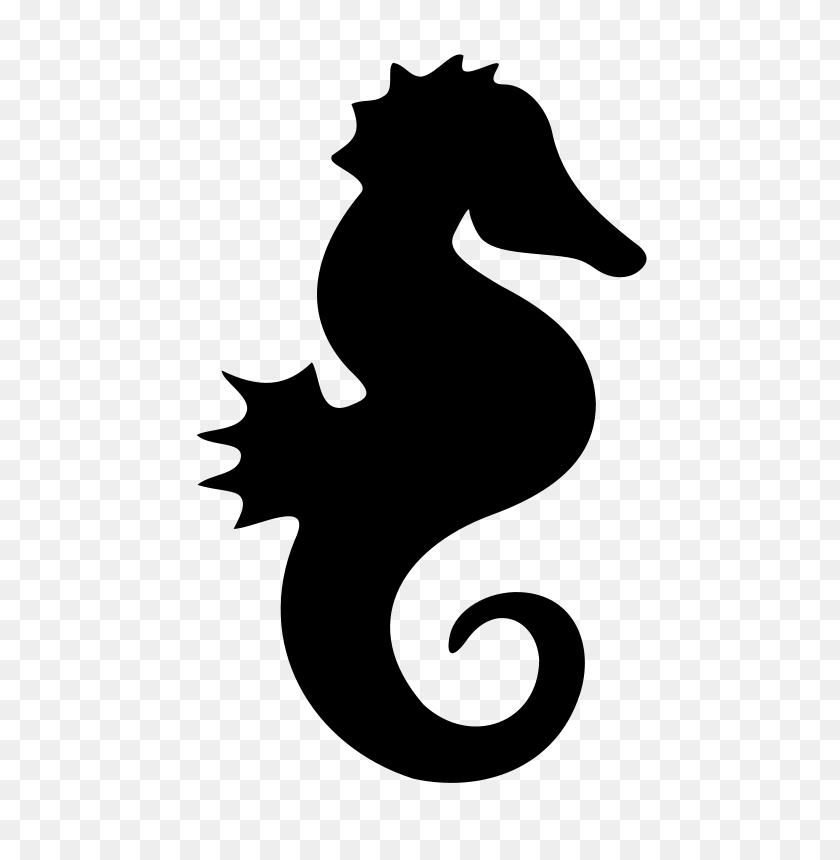 566x800 Seahorse Silhouette - Seahorse Black And White Clipart