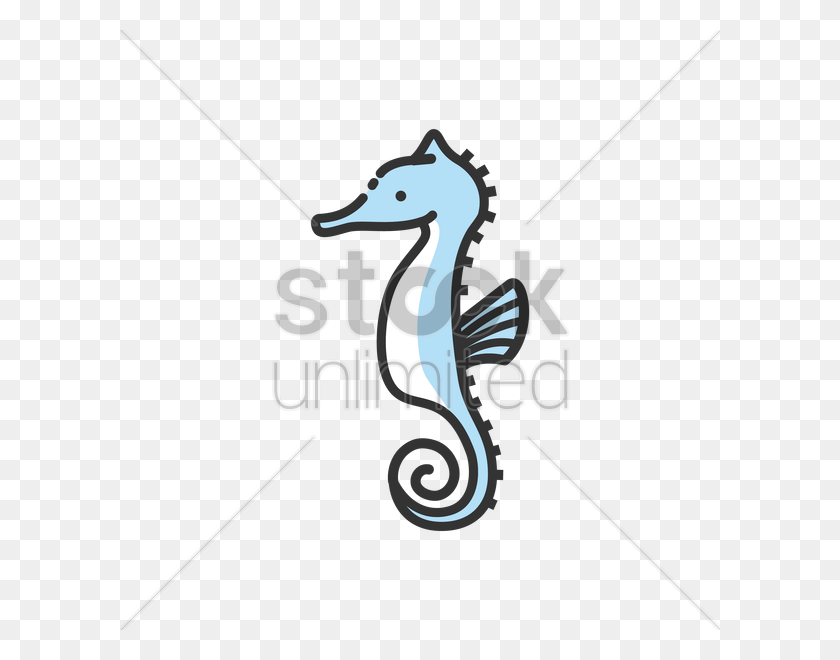600x600 Seahorse Vector Image - Seahorse Black And White Clipart