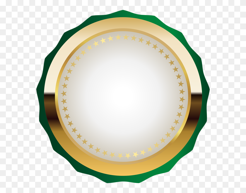 600x598 Sello De Insignia De Oro Verde Png Clipart - Sello De Oro Clipart