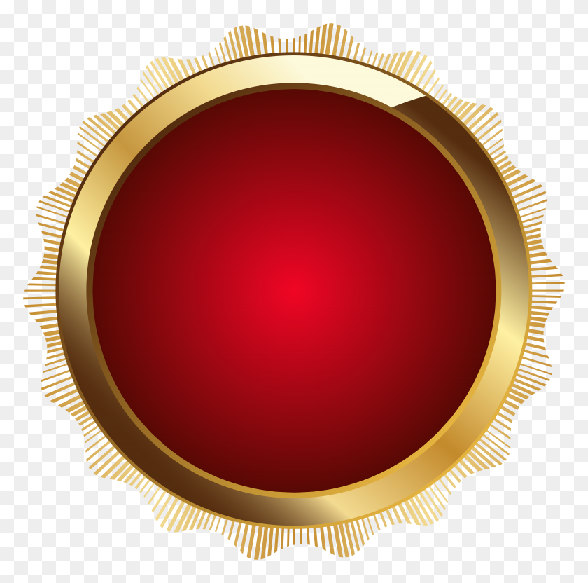 8000x7923 Seal Badge Red Png Transparent Clip - Red Circle PNG Transparent