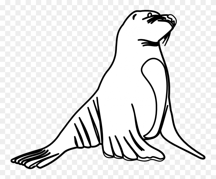 999x814 Seal Clip Art Black And White - Seal Clipart