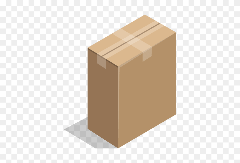 512x512 Sealed Wide Cardboard Box - Cardboard Box PNG