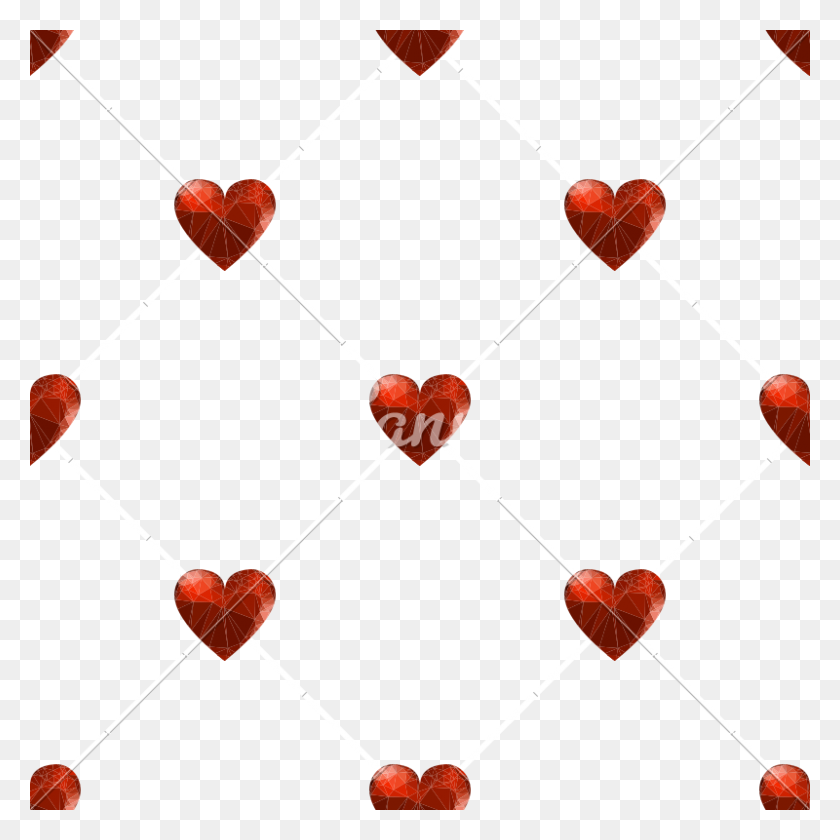 800x800 Seamless Polygonal Hearts Pattern - Heart Pattern PNG