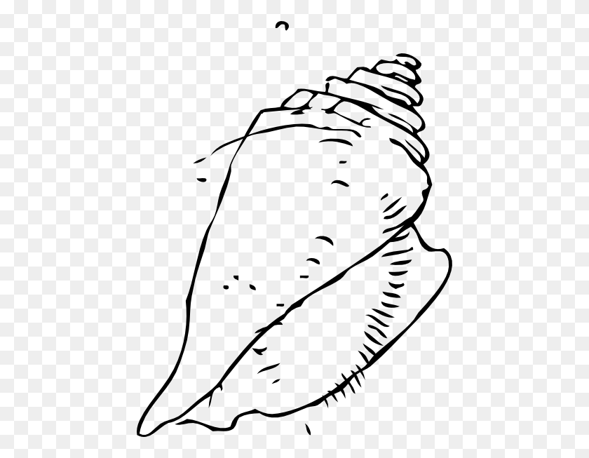 450x593 Seashell Clipart Black And White - Hand Black And White Clipart
