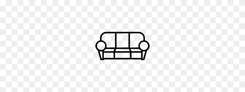 256x256 Seat, Furniture, Sofa, Triple, Living Room Icon - Couch Clipart Black And White