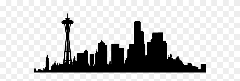 600x226 Seattle Skyline Silouette Desktop Backgrounds - City Skyline Silhouette PNG
