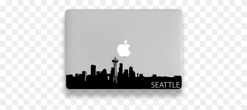 433x317 Seattle Skyline Etiqueta Engomada De La Para Macbook Pro Calcomanía De Vinilo Air Mac - Seattle Skyline Png