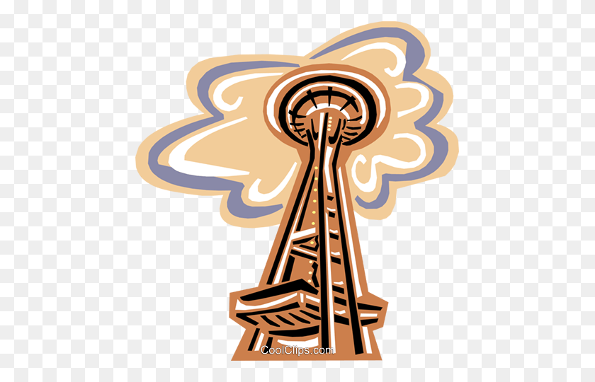 457x480 Seattle Space Needle Royalty Free Vector Clip Art Illustration - Seattle Space Needle Clipart