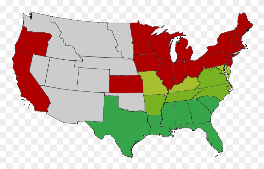 787x483 Mapa De La Secesión De Los Estados Unidos - Estados Unidos Png