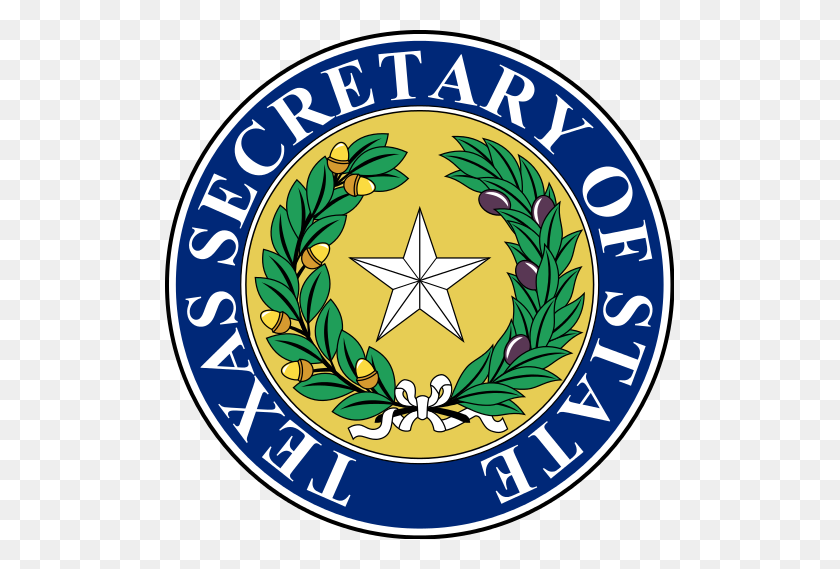 509x509 Государственный Секретарь Техаса Цифровой Архив - Штат Техас Клипарт