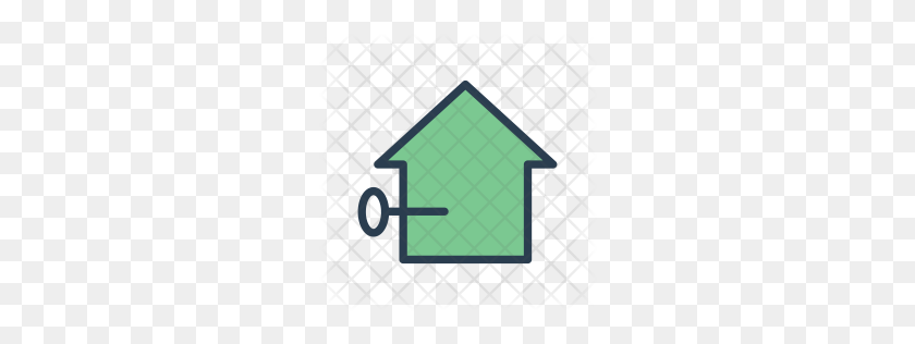 256x256 Secure House Icon - House Outline PNG