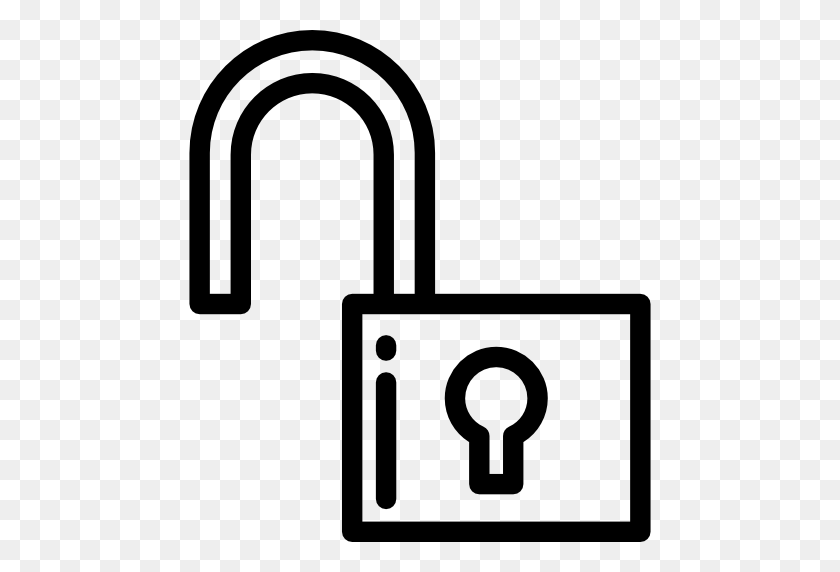 512x512 Secure Icon - Unlock Clipart