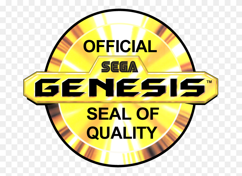 677x550 Официальная Золотая Печать Логотипа Качества Sega Genesis - Золотая Печать Png