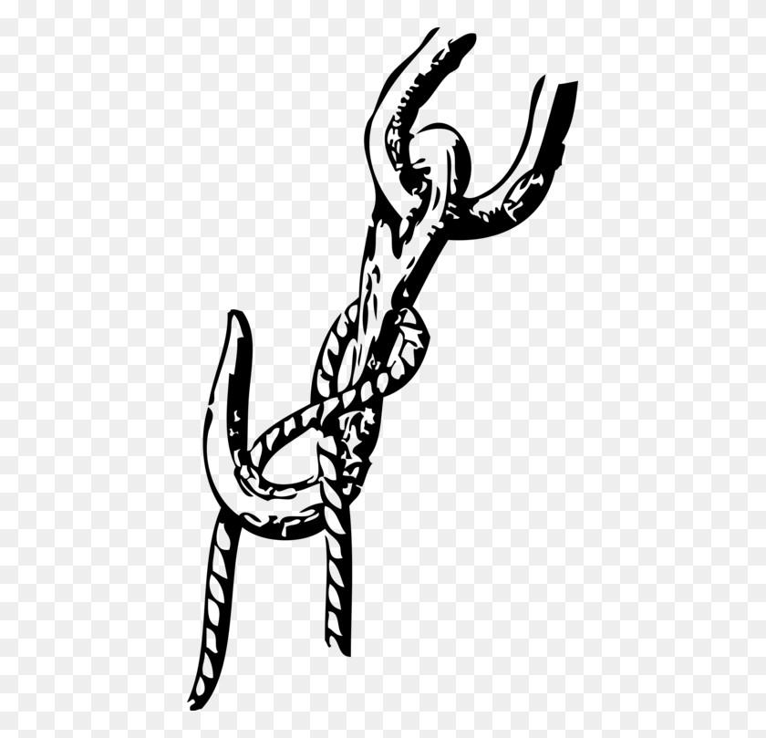 429x749 Seizing Rope Splicing Knot Lashing - Rope Clipart Black And White