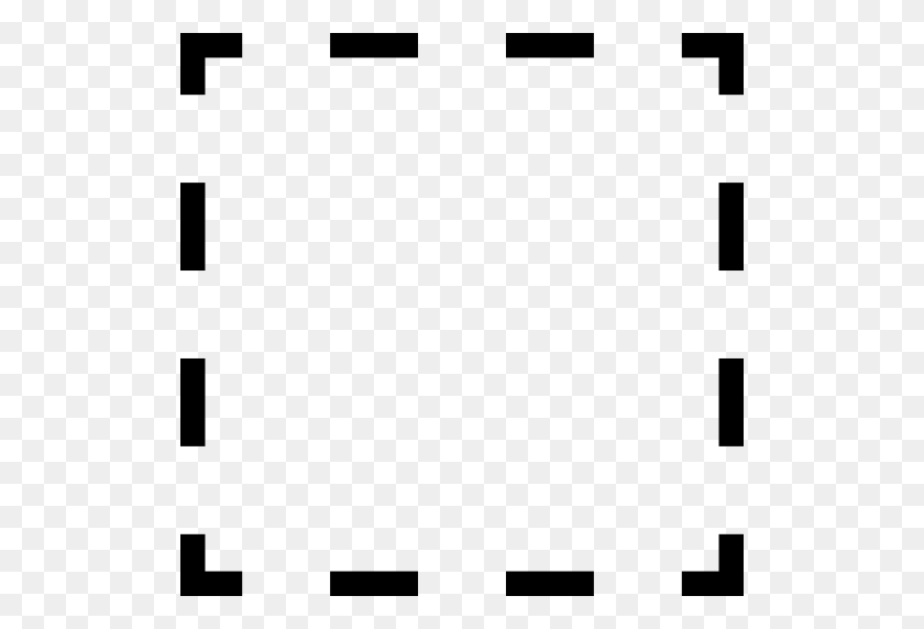 512x512 Символ Выбора Для Интерфейса Квадрата Прерывистой Линии - Квадрат Png