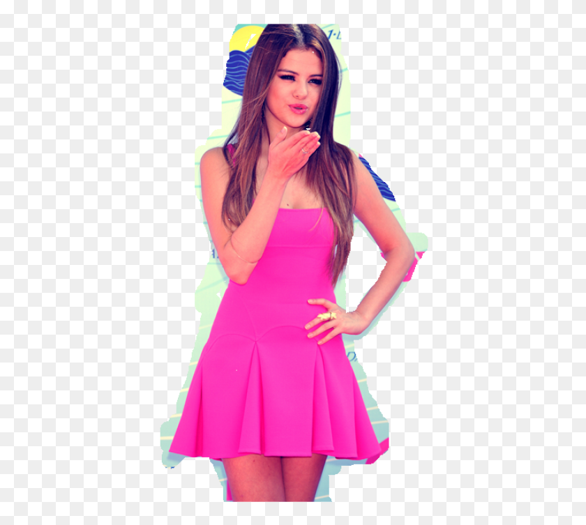 460x693 Selena Gomez Teen Choice Awards Hot Pink Fitampflare Vestido Para La Venta - Selena Png