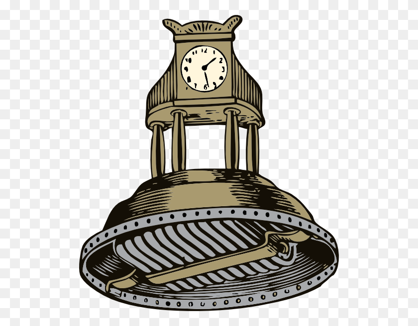 522x596 Self Winding Clock Clip Art - Clock Tower Clipart