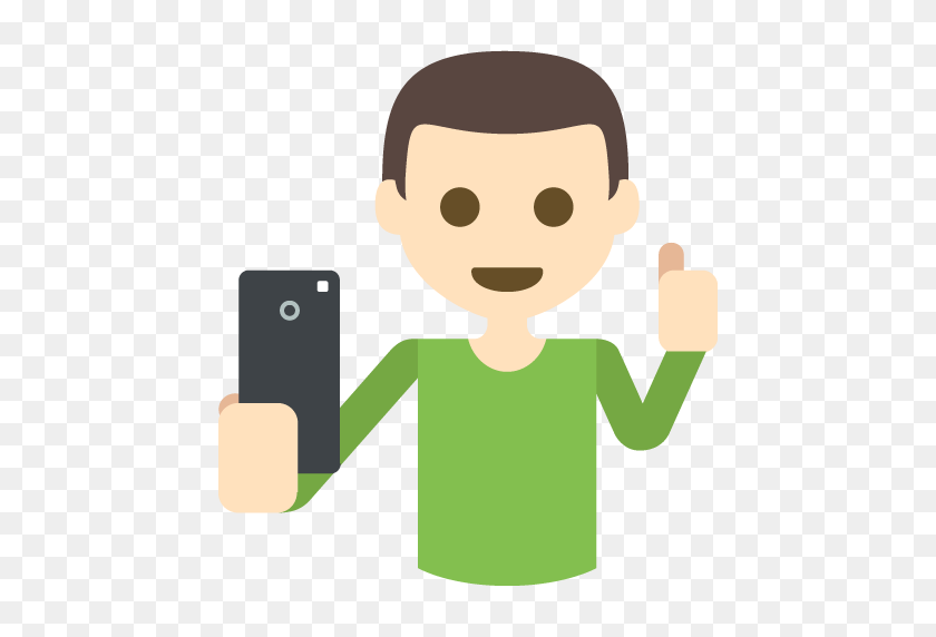 512x512 Selfie Light Skin Tone Emoji Emoticon Vector Icon Descarga Gratuita - Selfie Clipart