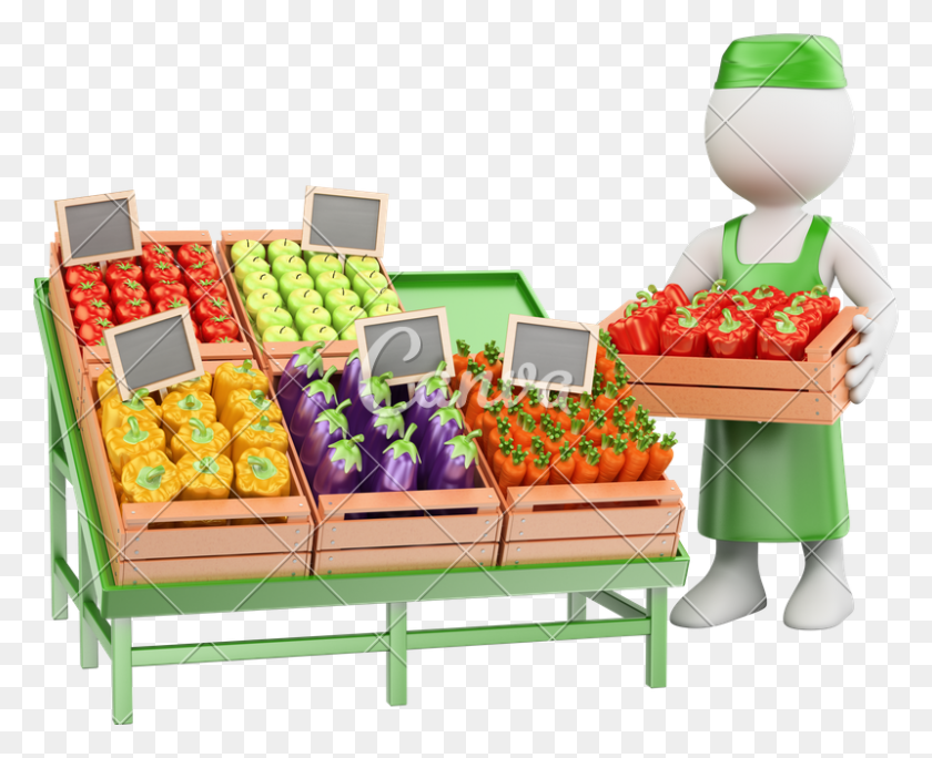 800x641 Seller In His Grocery - Grocery PNG
