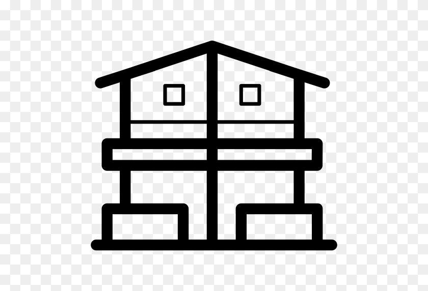 512x512 Дом На Две Семьи, Строительство, Значок Дома С Png И Вектором - Строительство Дома Клипарт