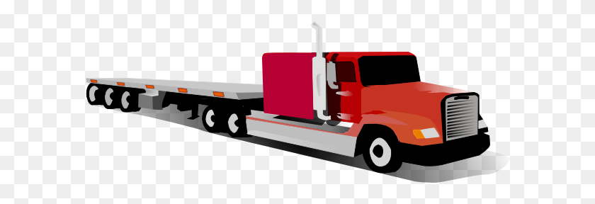 600x228 Semi Truck Clip Art - Flatbed Tow Truck Clip Art